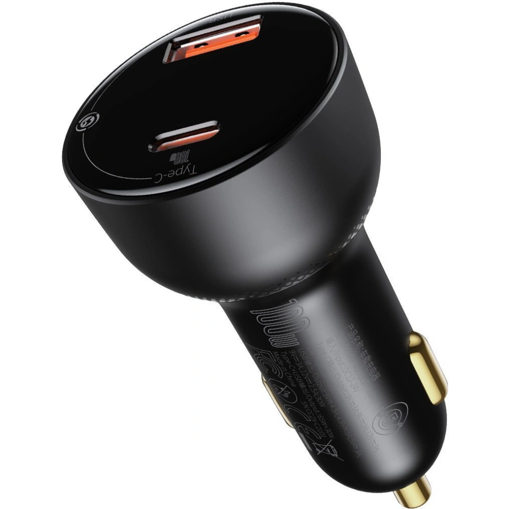 Hurtownia GSM - Auto nabíječka Baseus Superme USB, USB-C, 100W + kabel USB-C (černý) - BSU2838BLK - {ean13} - Hurt