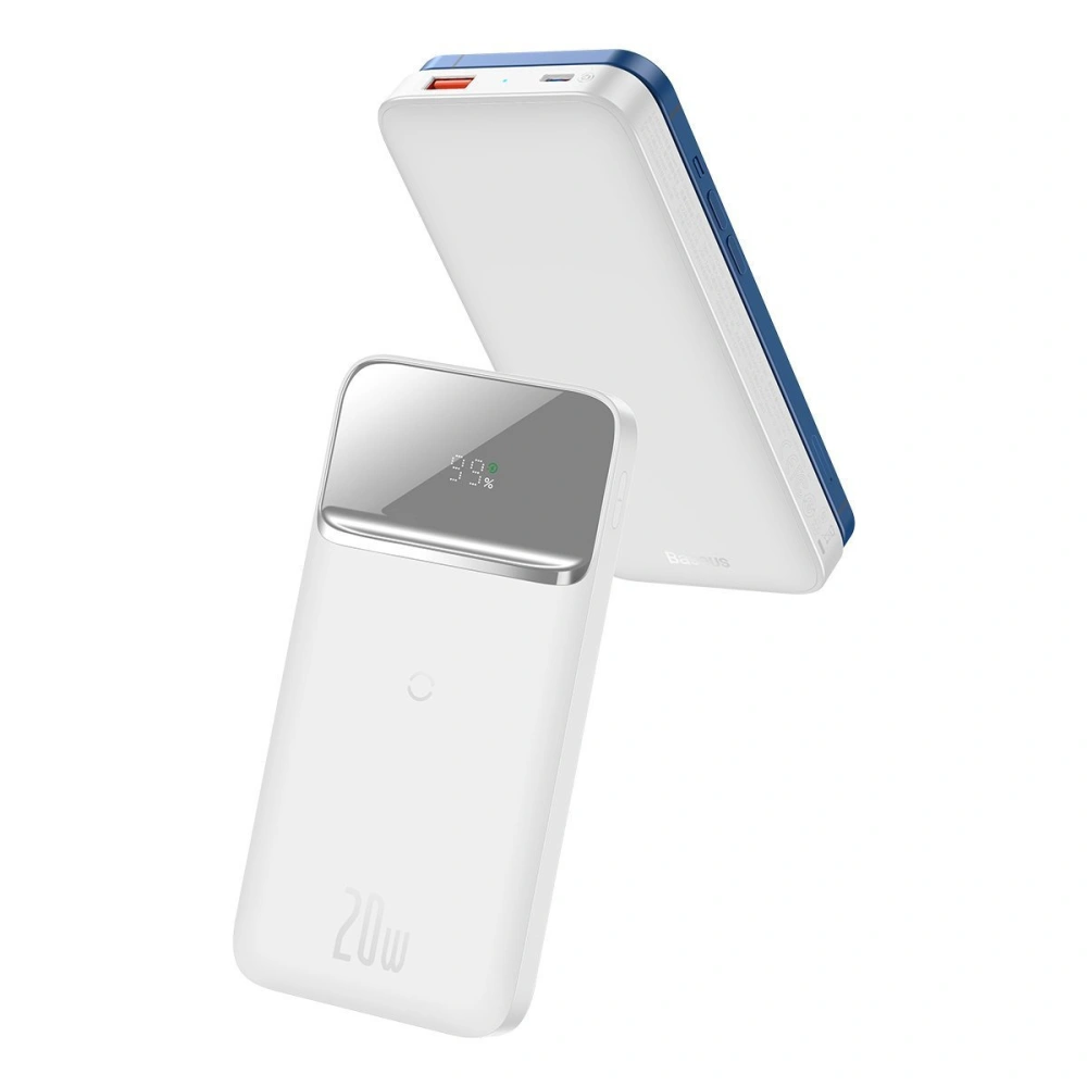 Hurtownia GSM - PowerBank Baseus Bipow 10000mAh, 2xUSB, USB-C, 20W, QI (bílá) - BSU2840WHT - {ean13} - Hurt