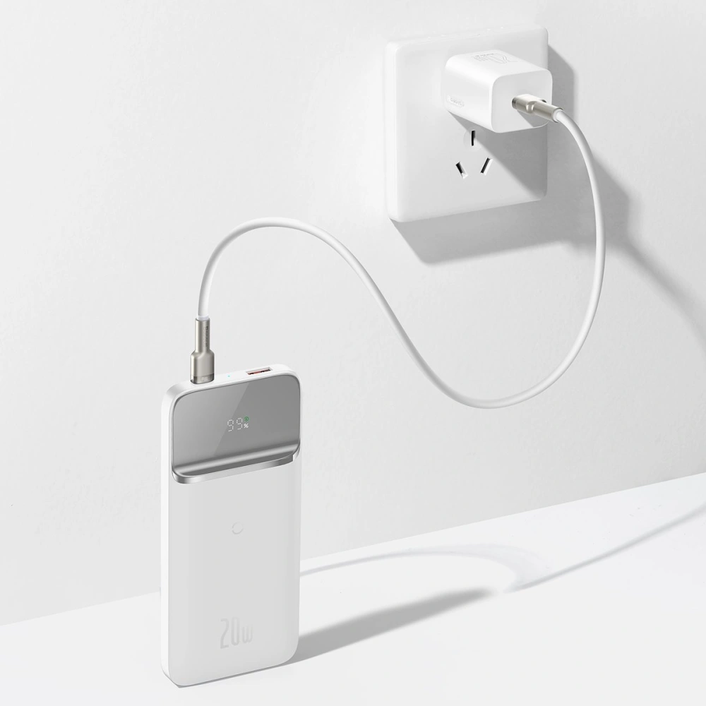 Hurtownia GSM - PowerBank Baseus Bipow 10000mAh, 2xUSB, USB-C, 20W, QI (biały) - BSU2840WHT - {ean13} - Hurt