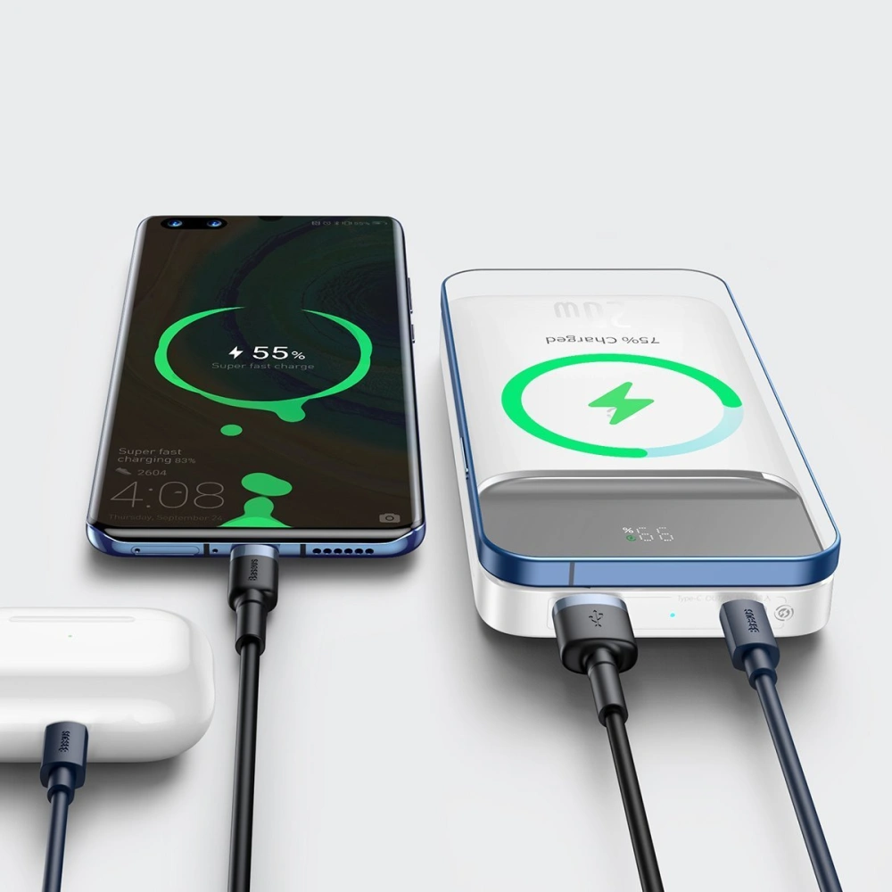 Hurtownia GSM - PowerBank Baseus Bipow 10000mAh, 2xUSB, USB-C, 20W, QI (biały) - BSU2840WHT - {ean13} - Hurt