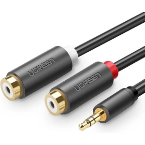 Hurtownia GSM - UGREEN AV109 Przewód męski 3,5mm Jack do 2x żeński RCA (Cinch) 1m (czarny) - UGR978BLK - {ean13} - Hurt