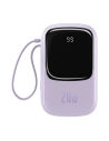Baseus Q pow Digital Display Power Bank 20000mAh, IP, USB, USB-C, 20W with IP Cable (purple)