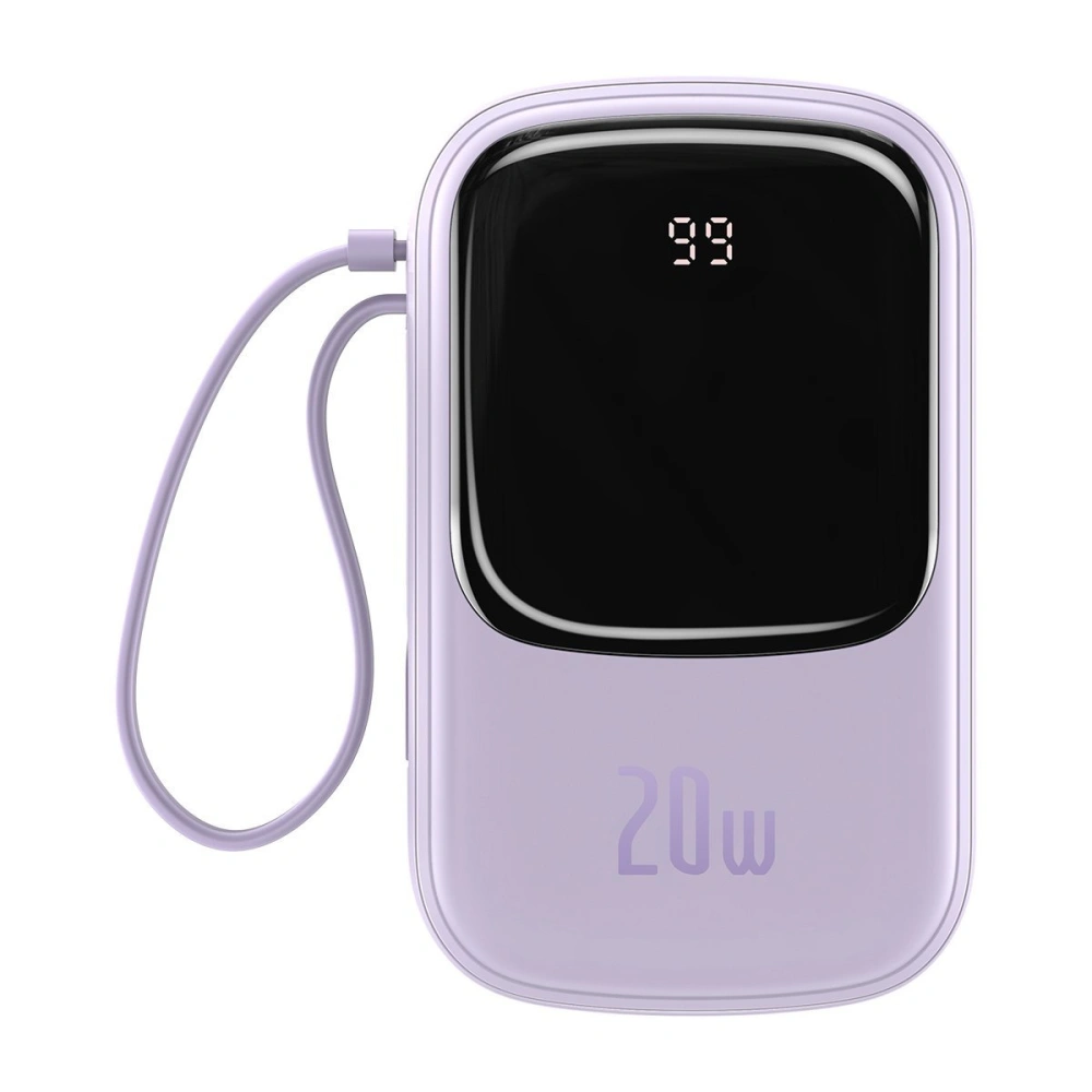 Wholesale Baseus Q pow Digital Display Power Bank 20000mAh, IP, USB, USB-C, 20W with IP Cable (purple) - BSU2841PRP - {ean13} - Hurt