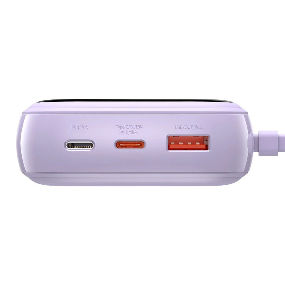 Wholesale Baseus Q pow Digital Display Power Bank 20000mAh, IP, USB, USB-C, 20W with IP Cable (purple) - BSU2841PRP - {ean13} - Hurt