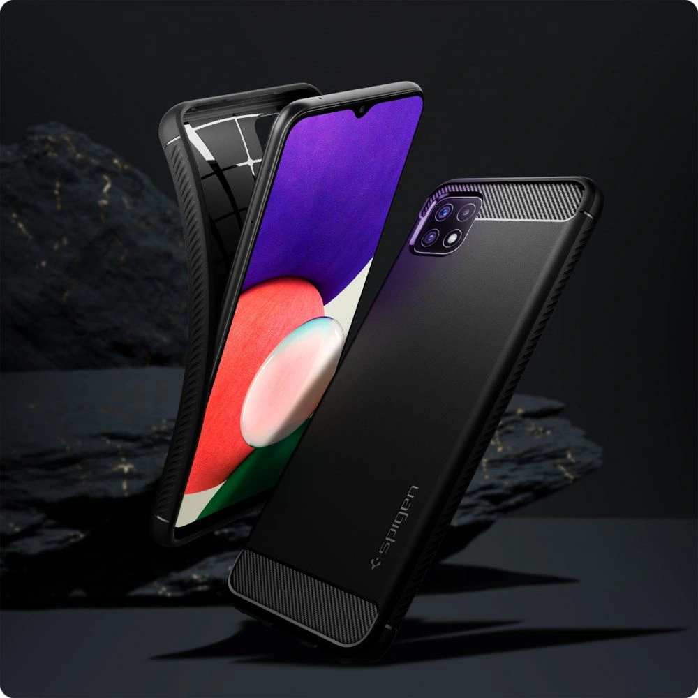 Wholesale Spigen Rugged Armor Samsung Galaxy A22 5G Matte Black - SPN1664BLK - {ean13} - Hurt