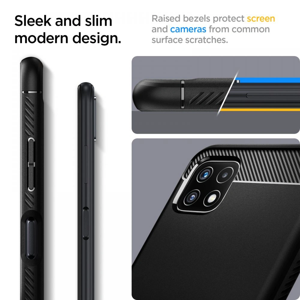 Wholesale Spigen Rugged Armor Samsung Galaxy A22 5G Matte Black - SPN1664BLK - {ean13} - Hurt