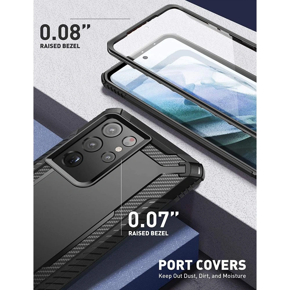 Hurtownia GSM - Etui Supcase Clayco Xenon Samsung Galaxy S21 Ultra Černé - SPC178BLK - {ean13} - Hurt