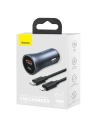 Wholesale Baseus Golden Contactor Pro car charger, USB + USB-C, QC4.0+, PD, SCP, 40W (dark gray) with Cable Type-C to iP 1m Black - BSU2843BLK - {ean13} - Hurt