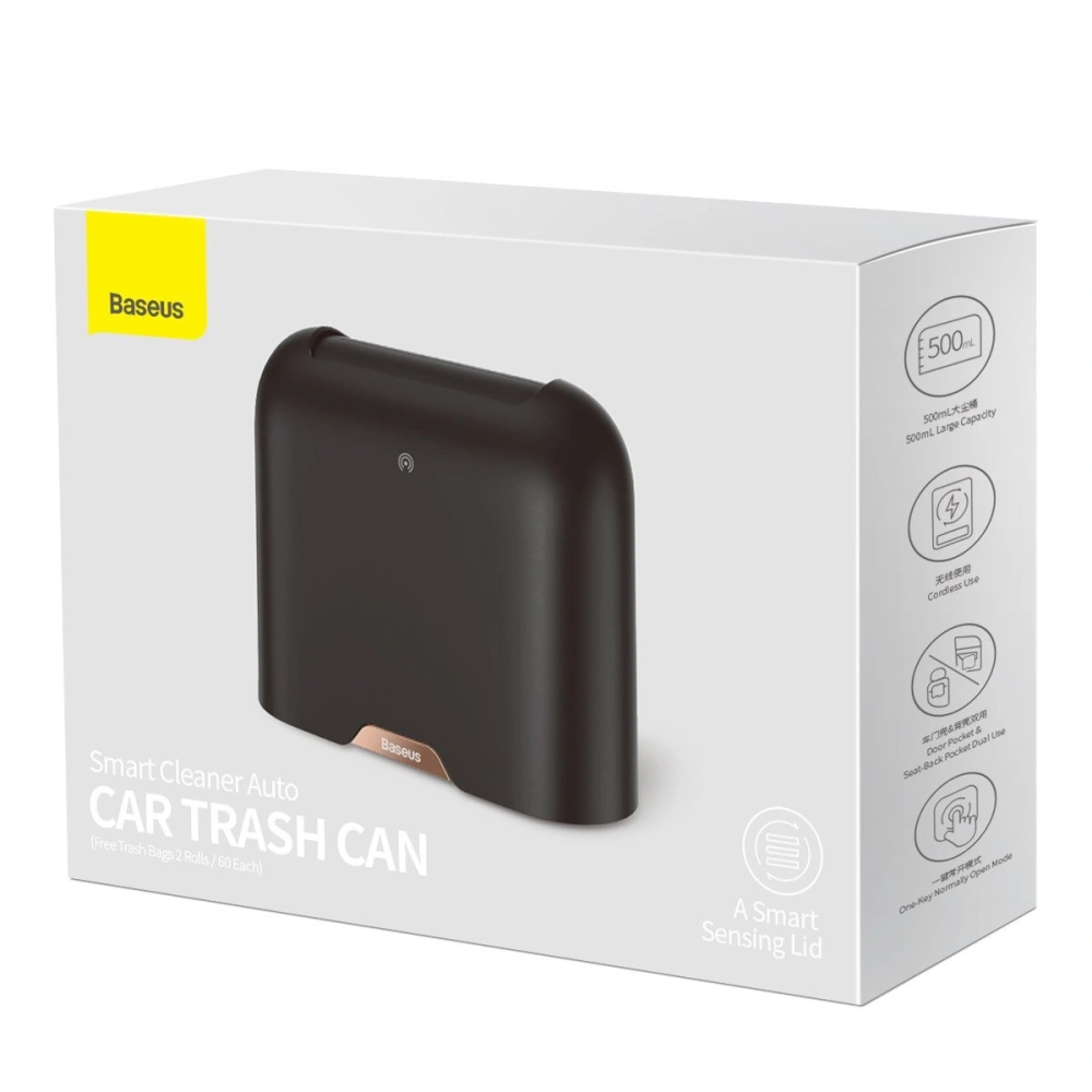 Hurtownia GSM - Samochodowy kosz na śmieci Baseus Smart Cleaner, 500ml (czarny) - BSU2844BLK - {ean13} - Hurt