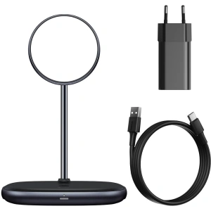 Hurtownia GSM - Stojak magnetyczny Baseus Swan MagSafe z ładowarką indukcyjną do iPhone 12 (czarny) + ładowarka sieciowa 24W (czarna) - BSU2845BLK - {ean13} - Hurt