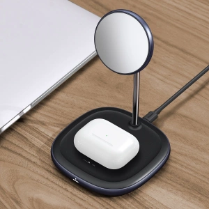 Hurtownia GSM - Stojak magnetyczny Baseus Swan MagSafe z ładowarką indukcyjną do iPhone 12 (czarny) + ładowarka sieciowa 24W (czarna) - BSU2845BLK - {ean13} - Hurt