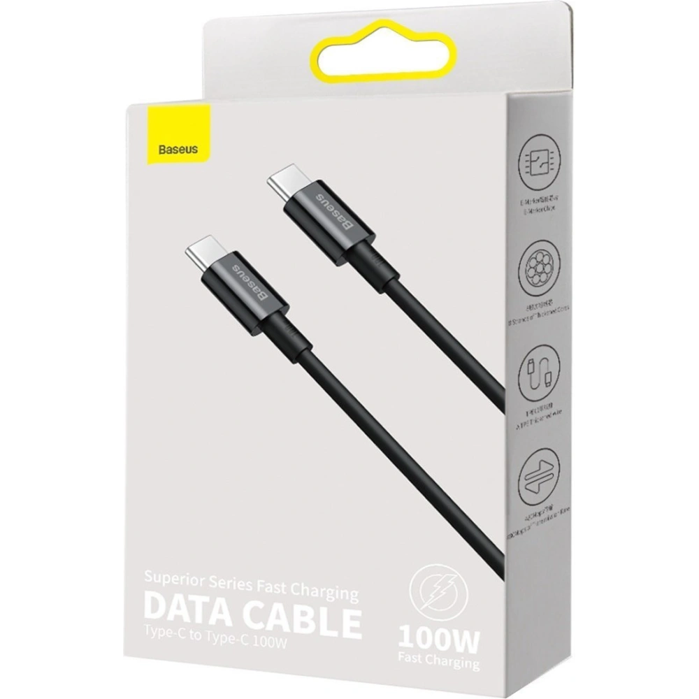 Hurtownia GSM - Kabel USB-C do USB-C Baseus Superior Series, 100W, 2m (czarny) - BSU2850BLK - {ean13} - Hurt