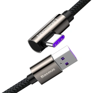 Kabel USB do USB-C kątowy Baseus Legend Series, 66W, 1m (czarny)