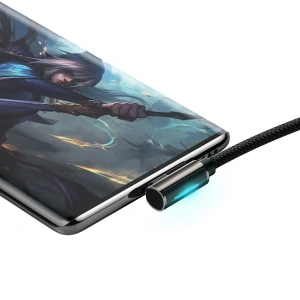 Kabel USB do USB-C kątowy Baseus Legend Series, 66W, 1m (czarny)