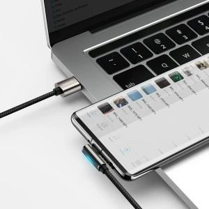 Kabel USB do USB-C kątowy Baseus Legend Series, 66W, 1m (czarny)