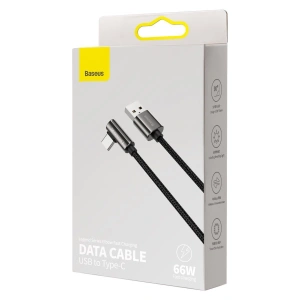 Kabel USB do USB-C kątowy Baseus Legend Series, 66W, 1m (czarny)