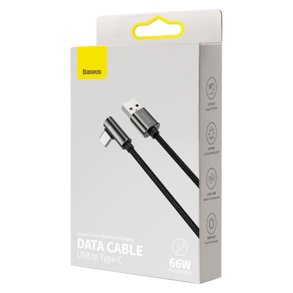 Hurtownia GSM - Kabel USB do USB-C kątowy Baseus Legend Series, 66W, 1m (czarny) - BSU2853BLK - {ean13} - Hurt