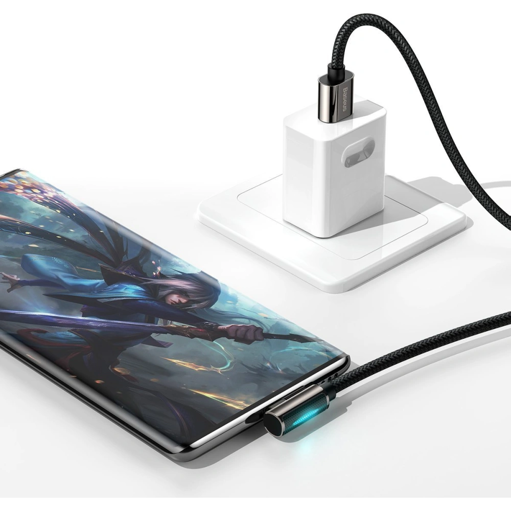 Hurtownia GSM - Kabel USB do USB-C kątový Baseus Legend Series, 66W, 2m (černý) - BSU2854BLK - {ean13} - Hurt