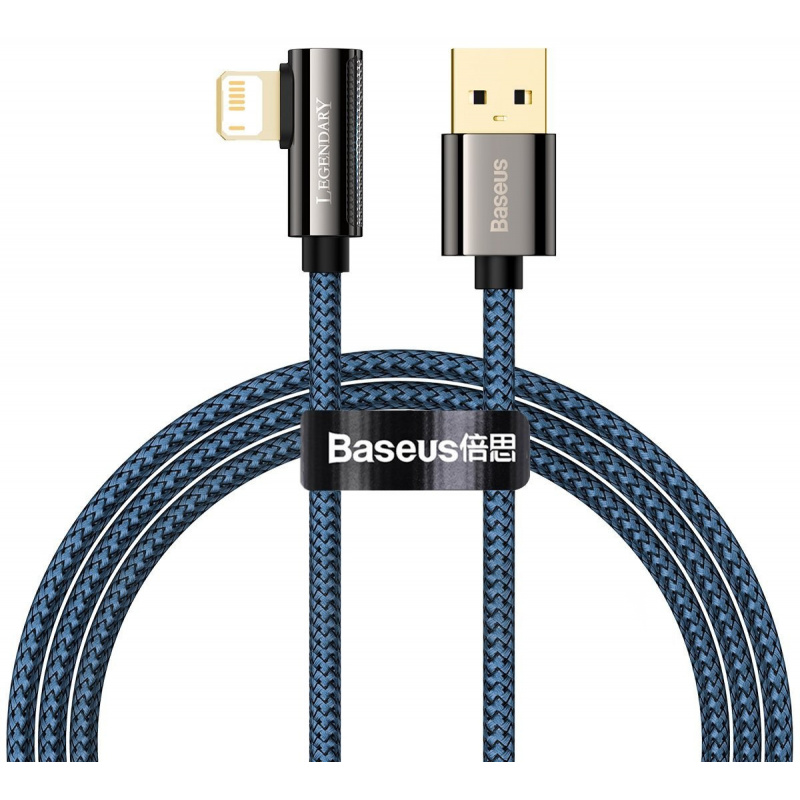 Hurtownia Baseus - 6953156209237 - BSU2856BLU - Kabel USB do Lightning kątowy Baseus Legend Series, 2.4A, 1m (niebieski) - B2B homescreen