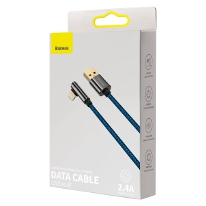 Kabel USB do Lightning kątowy Baseus Legend Series, 2.4A, 1m (niebieski)