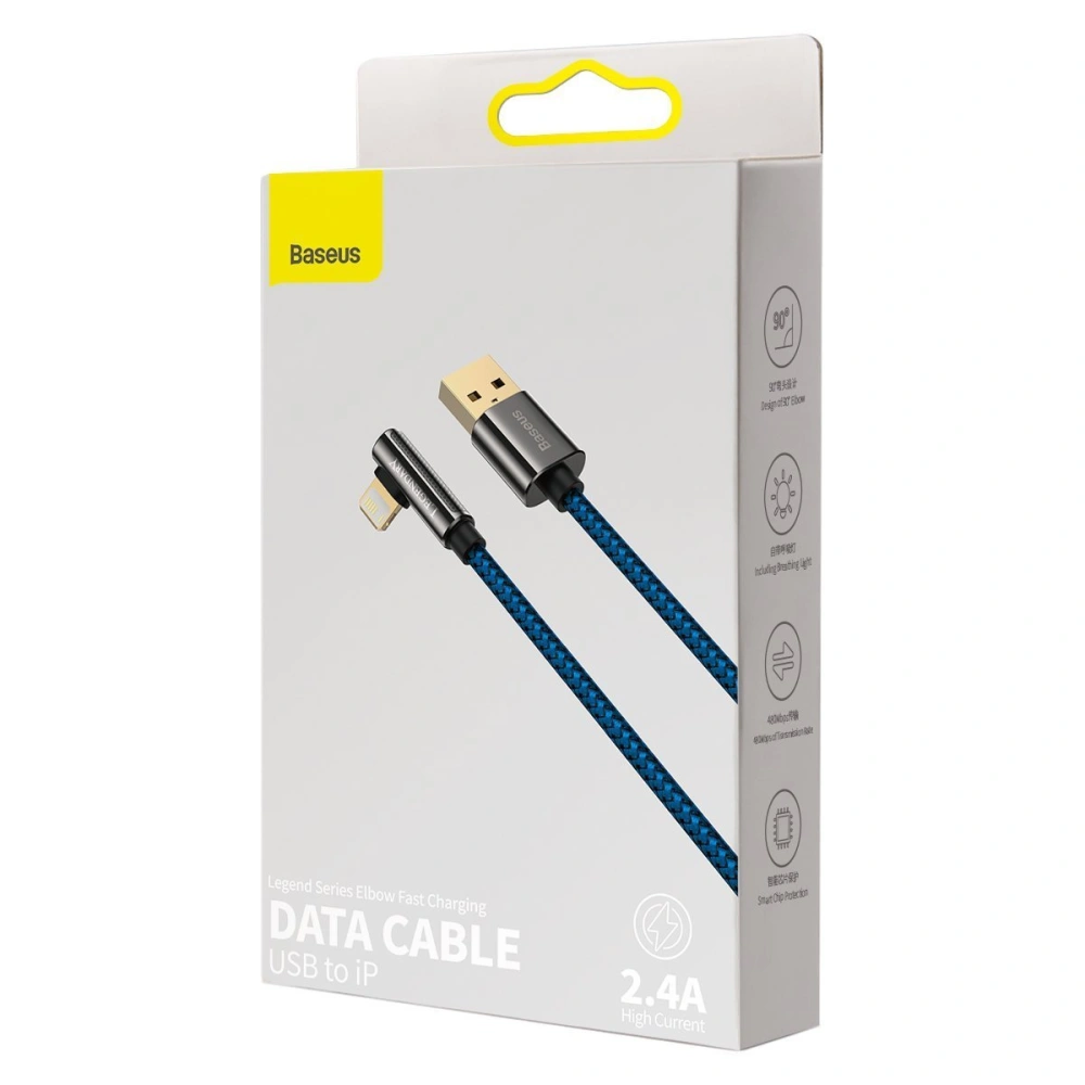 Hurtownia GSM - Kabel USB do Lightning kątowy Baseus Legend Series, 2.4A, 1m (niebieski) - BSU2856BLU - {ean13} - Hurt