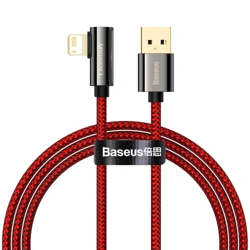 Kabel USB do Lightning kątowy Baseus Legend Series, 2.4A, 1m (czerwony)
