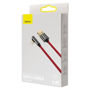 Kabel USB do Lightning kątowy Baseus Legend Series, 2.4A, 1m (czerwony)