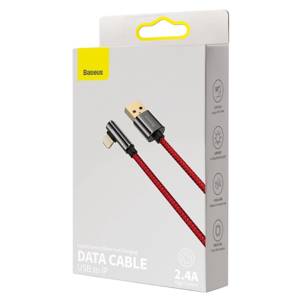 Hurtownia GSM - Kabel USB do Lightning kątowy Baseus Legend Series, 2.4A, 1m (czerwony) - BSU2857RED - {ean13} - Hurt