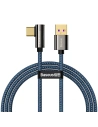 Kabel USB do USB-C kątowy Baseus Legend Series, 66W, 1m (niebieski)