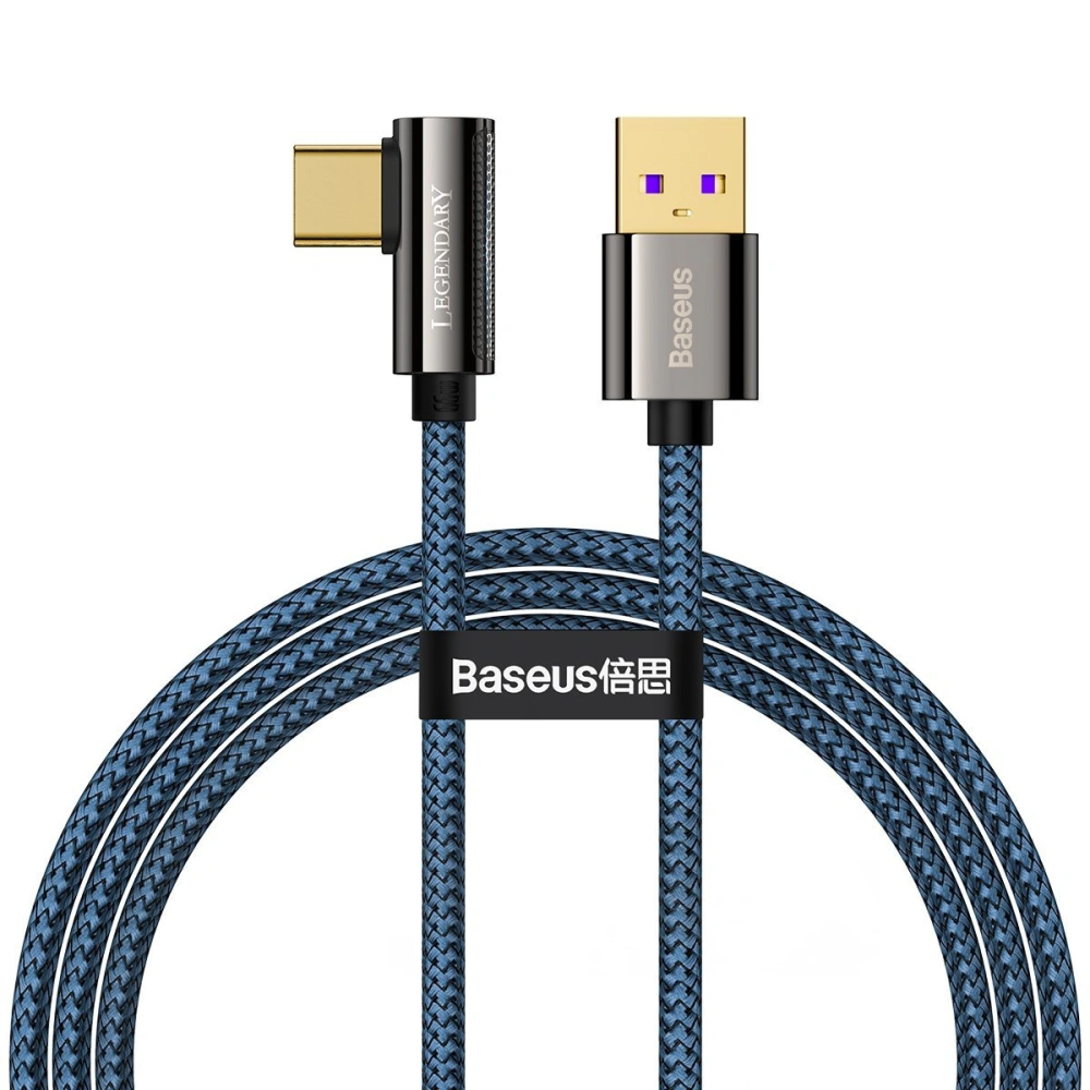 Hurtownia GSM - Kabel USB do USB-C kątowy Baseus Legend Series, 66W, 1m (niebieski) - BSU2858BLU - {ean13} - Hurt