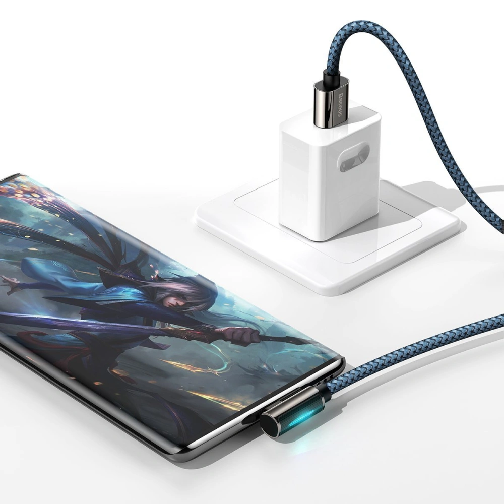 Hurtownia GSM - Kabel USB do USB-C kątowy Baseus Legend Series, 66W, 1m (niebieski) - BSU2858BLU - {ean13} - Hurt