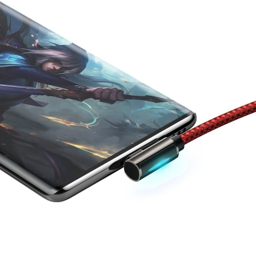 Kabel USB do USB-C kątowy Baseus Legend Series, 66W, 1m (czerwony)