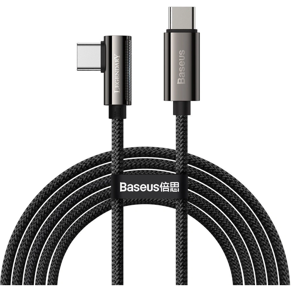 Hurtownia GSM - Kabel USB-C do USB-C kątový Baseus Legend Series, PD, 100W, 2m (černý) - BSU2860BLK - {ean13} - Hurt