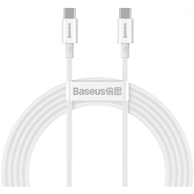 Baseus Distributor - 6953156208469 - BSU2861WHT - Baseus Superior Series Cable USB-C to USB-C, 100W, 2m (white) - B2B homescreen