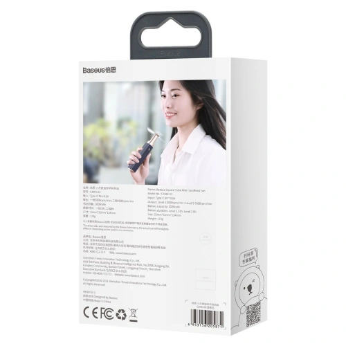 Przenośny wentylator ręczny Baseus Square Tube (czarny)