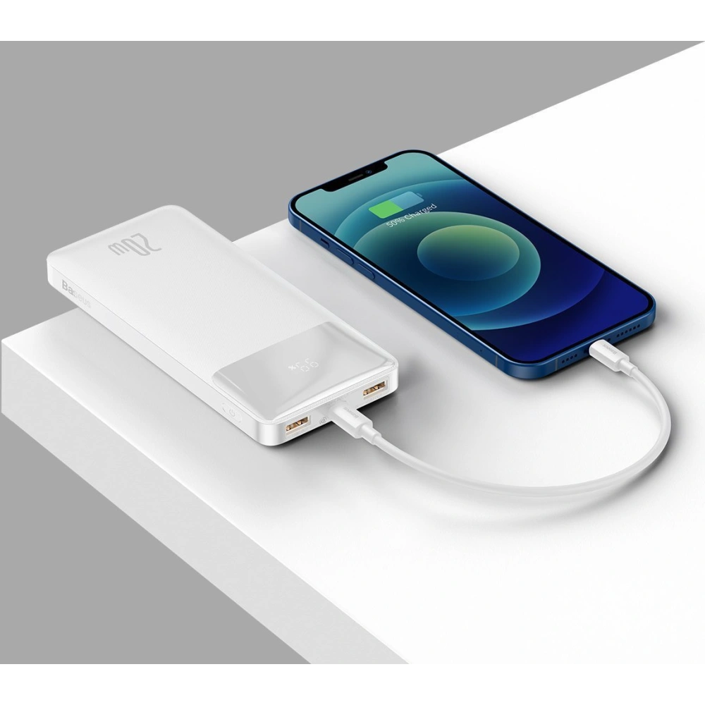Hurtownia GSM - PowerBank Baseus Bipow 10000mAh, 2xUSB, USB-C, 20W (bílý) - BSU2867WHT - {ean13} - Hurt