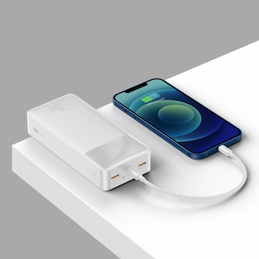 Hurtownia GSM - PowerBank Baseus Bipow 30000mAh, 2xUSB, USB-C, 20W (biały) - BSU2869WHT - {ean13} - Hurt