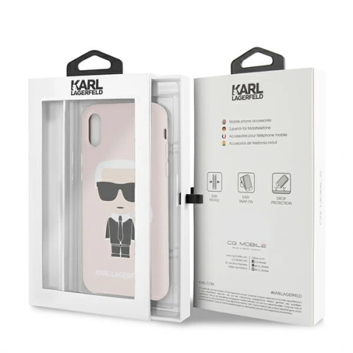 Etui Karl Lagerfeld KLHCI61SLFKPI Apple iPhone XR jasnoróżowy/light pink hardcase Silicone Iconic