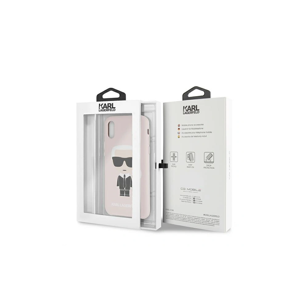 Etui Karl Lagerfeld KLHCI61SLFKPI Apple iPhone XR světle růžový/hardcase silikonový Iconic