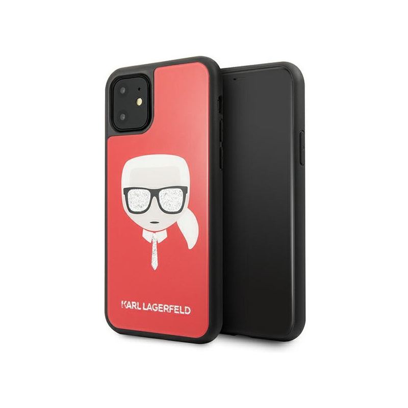 Hurtownia Karl Lagerfeld - 3700740459676 - KLD591RED - Etui Karl Lagerfeld KLHCN61DLHRE Apple iPhone 11 czerwony/red Iconic Glitter Karl`s Head - B2B homescreen