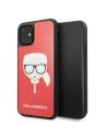 Etui Karl Lagerfeld KLHCN61DLHRE Apple iPhone 11 červený/red Iconic Glitter Karlova hlava