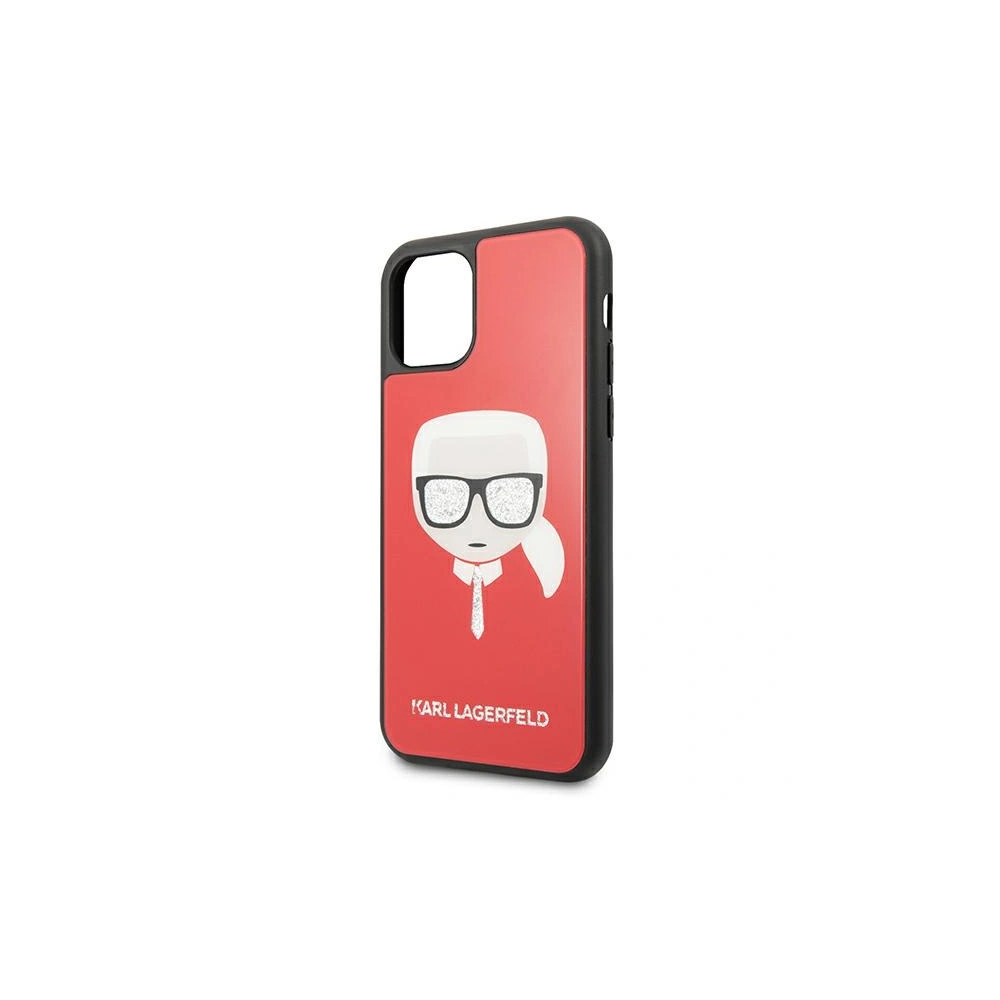 Karl Lagerfeld KLHCN61DLHRE Apple iPhone 11 red Iconic Glitter Karl`s Head