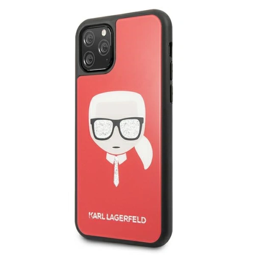Etui Karl Lagerfeld KLHCN65DLHRE Apple iPhone 11 Pro Max czerwony/red Iconic Glitter Karl`s Head