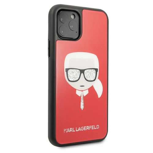 Etui Karl Lagerfeld KLHCN65DLHRE Apple iPhone 11 Pro Max czerwony/red Iconic Glitter Karl`s Head
