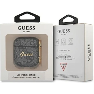 Hurtownia GSM - Etui Guess GUA24GSMK Apple AirPods kryt šedý/grey 4G Script Metal Collection - GUE1161GRY - {ean13} - Hurt