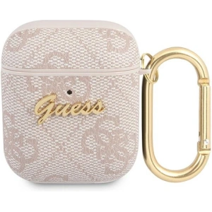 Hurtownia GSM - Etui Guess GUA24GSMP Apple AirPods kryt růžový/pink 4G Script Metal Collection - GUE1162PNK - {ean13} - Hurt