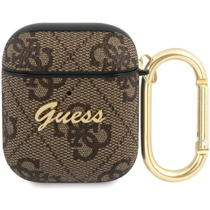 Hurtownia GSM - Etui Guess GUA24GSMW Apple AirPods kryt hnědý/brown 4G Script Metal Collection - GUE1163BR - {ean13} - Hurt