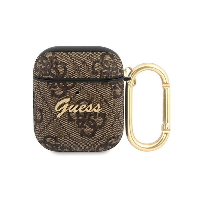 Hurtownia Guess - 3666339009724 - GUE1163BR - Etui Guess GUA24GSMW Apple AirPods cover brązowy/brown 4G Script Metal Collection - B2B homescreen