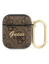 Etui Guess GUA24GSMW Apple AirPods kryt hnědý/brown 4G Script Metal Collection