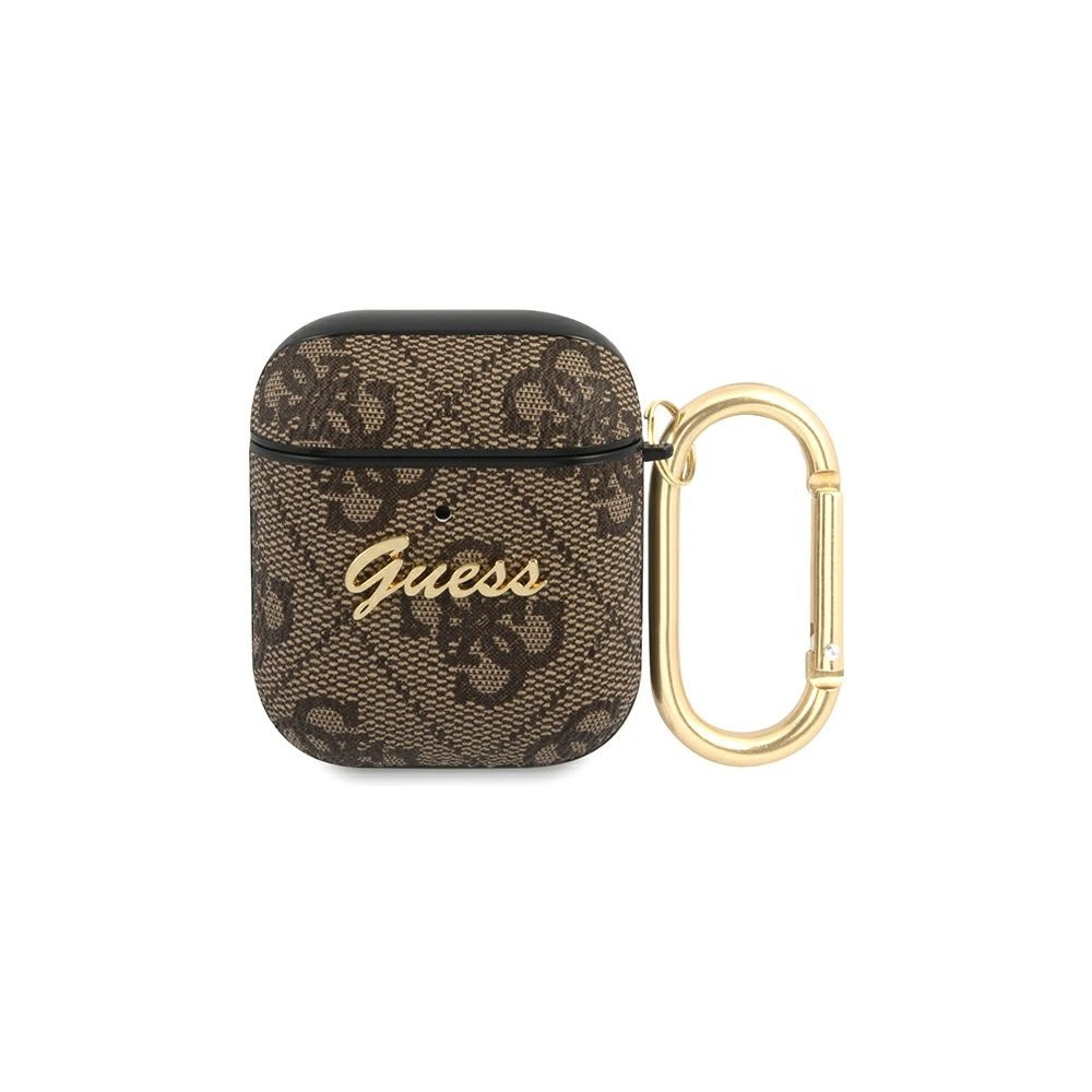 Hurtownia GSM - Etui Guess GUA24GSMW Apple AirPods kryt hnědý/brown 4G Script Metal Collection - GUE1163BR - {ean13} - Hurt